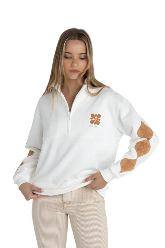 Solitude 1/4 Zip Fleece - Vintage White