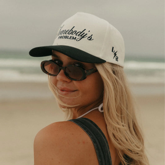 Somebody's Problem Cotton Twill Hat - Black + Natural
