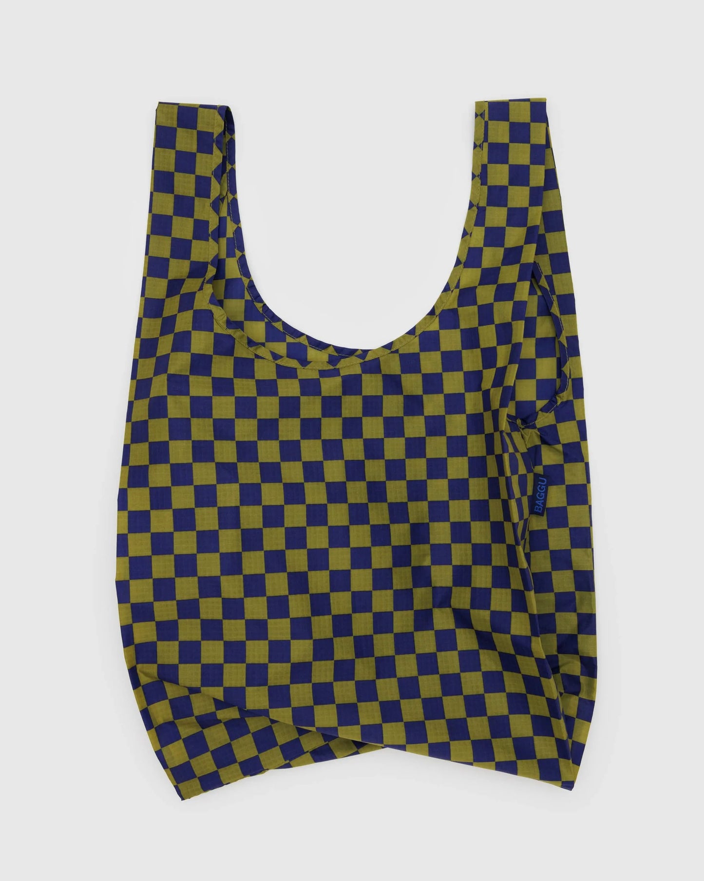 Standard Baggu Reusable Bag - Pear Navy Check