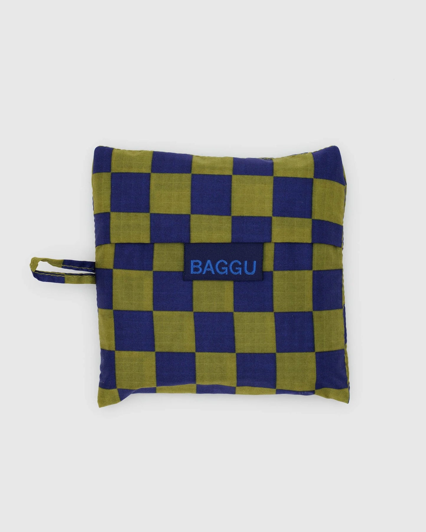 Standard Baggu Reusable Bag - Pear Navy Check