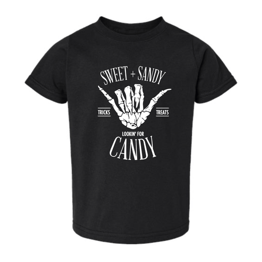 Sweet and Sandy looking for candy Kids Tee - Black