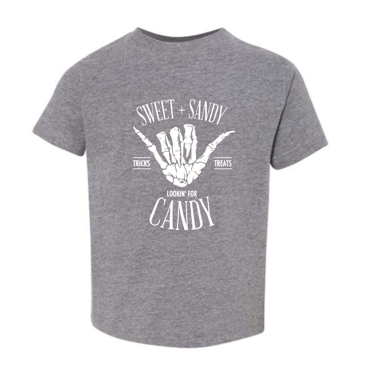 Sweet and Sandy looking for candy Kids Tee - Heather Grey