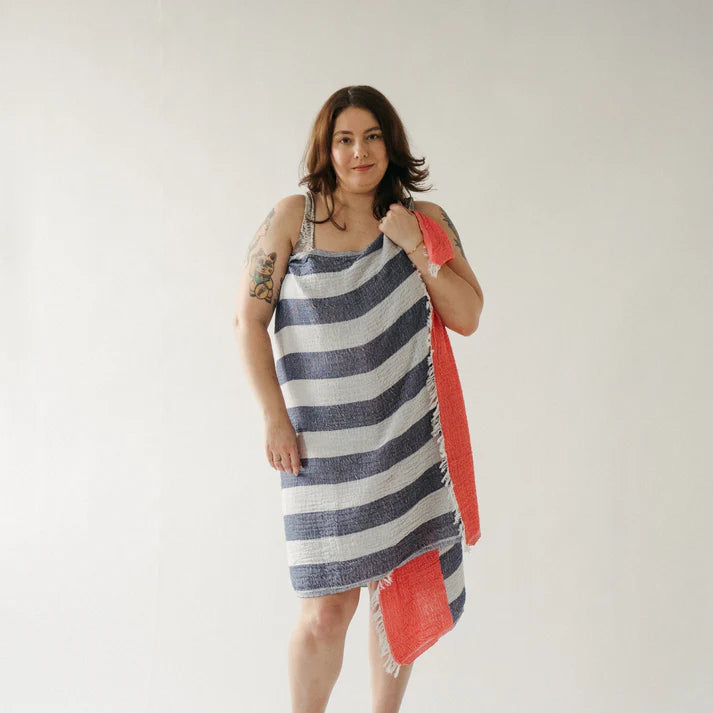 Turkish Cotton Towel - Vermillion Denim Boardwalk