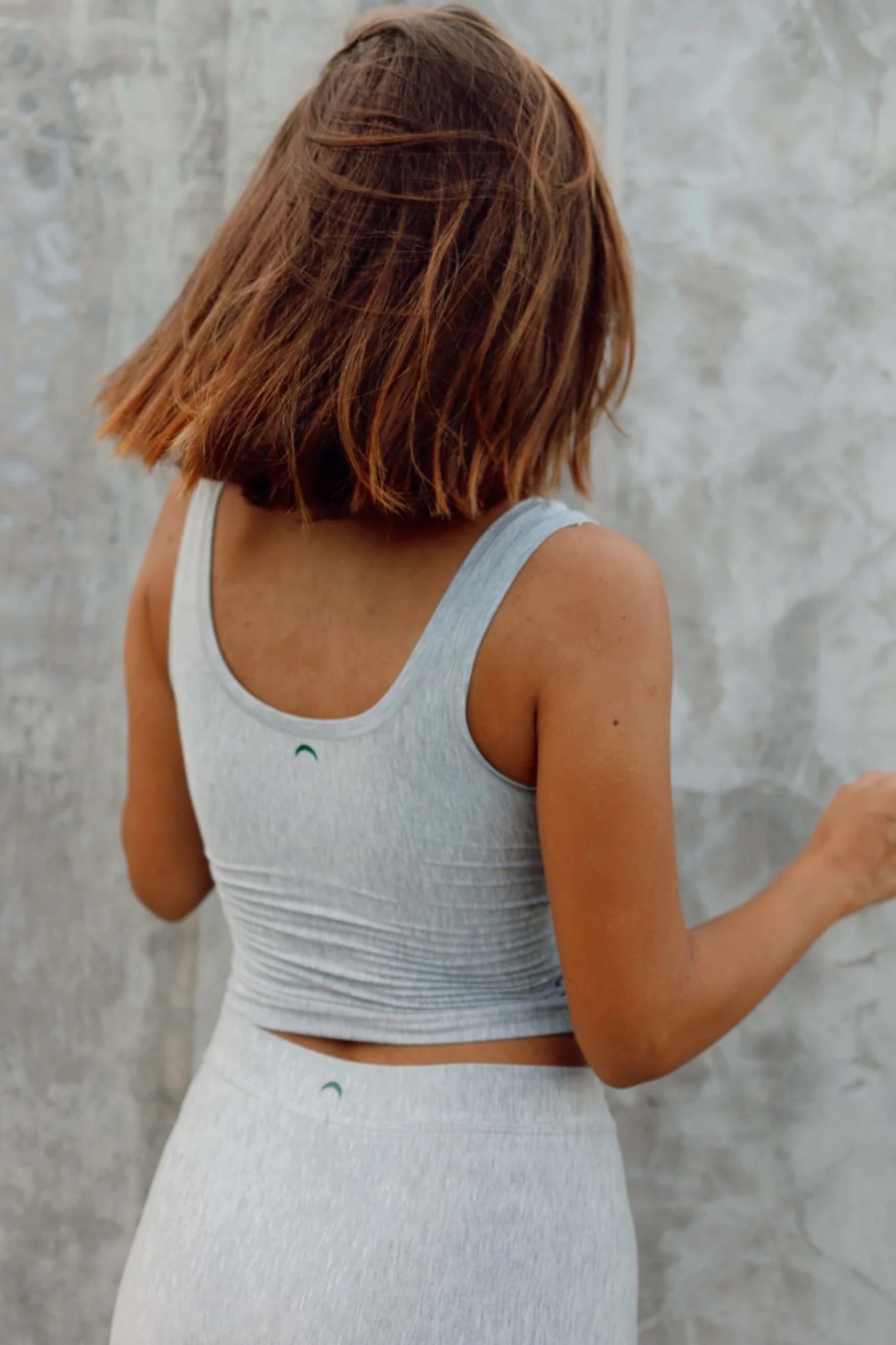 Sporty Crop Mineral Tank - Grey