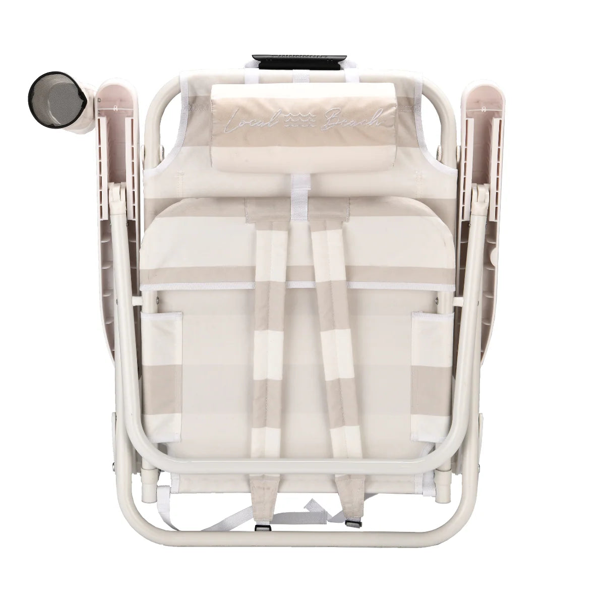 Checker Backpack Reclining Beach Chair - Sand