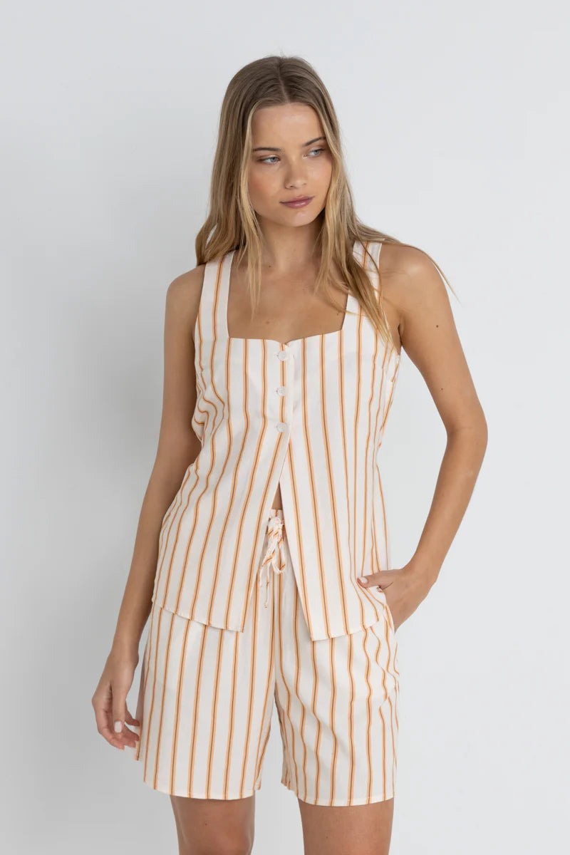 Tide Stripe Longline Short - natural
