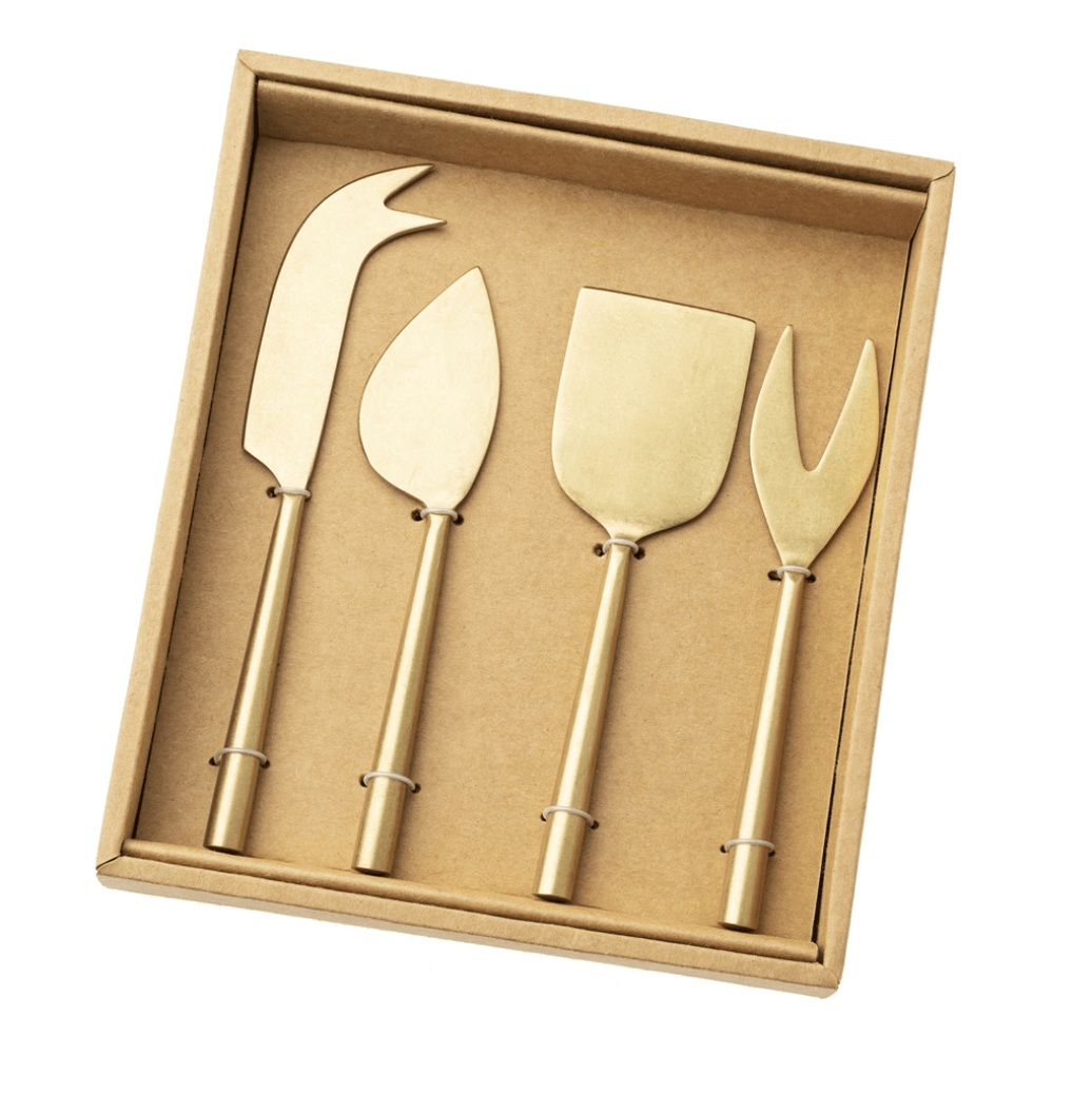 Tides Cheese Knives Set of 4 - Tumbled Gold