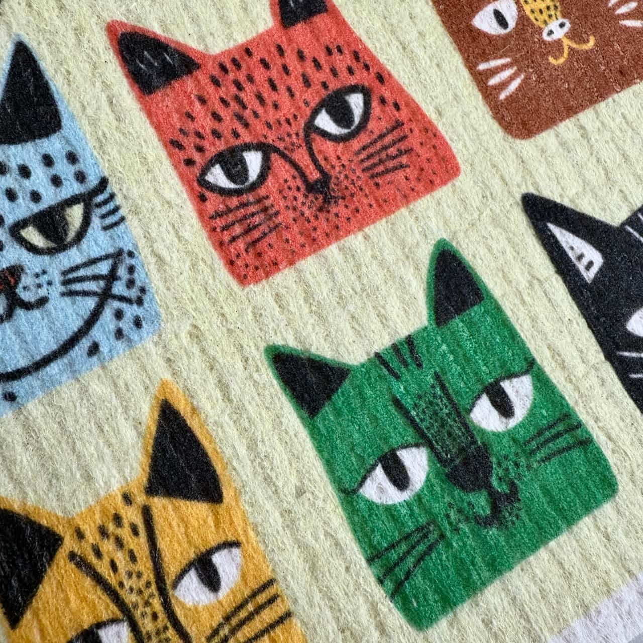 Tough Guys Cat Design Swedish Dishcloth