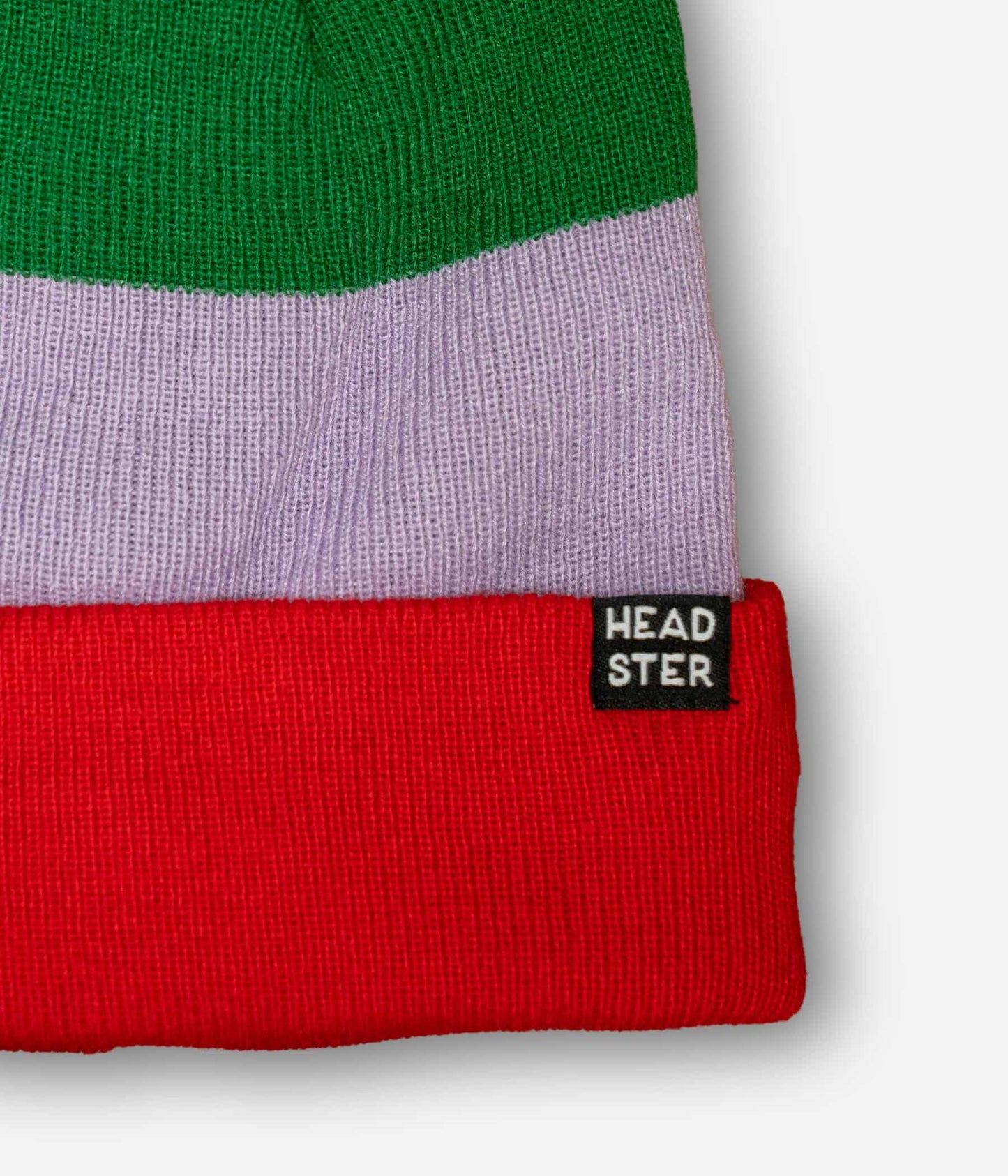 Tricolor Beanie Lined With Fleece - Tokyo Red