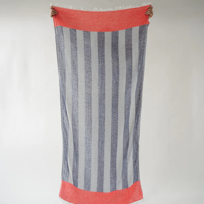 Turkish Cotton Towel - Vermillion Denim Boardwalk