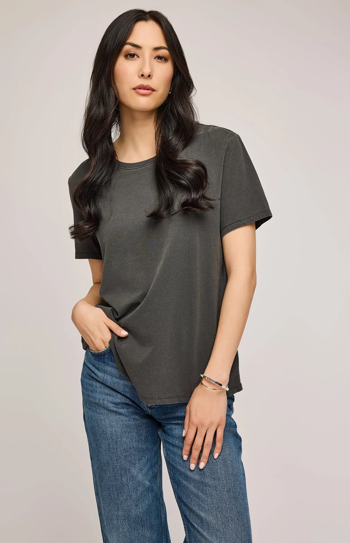 Victoria Cotton T-Shirt - Washed Black