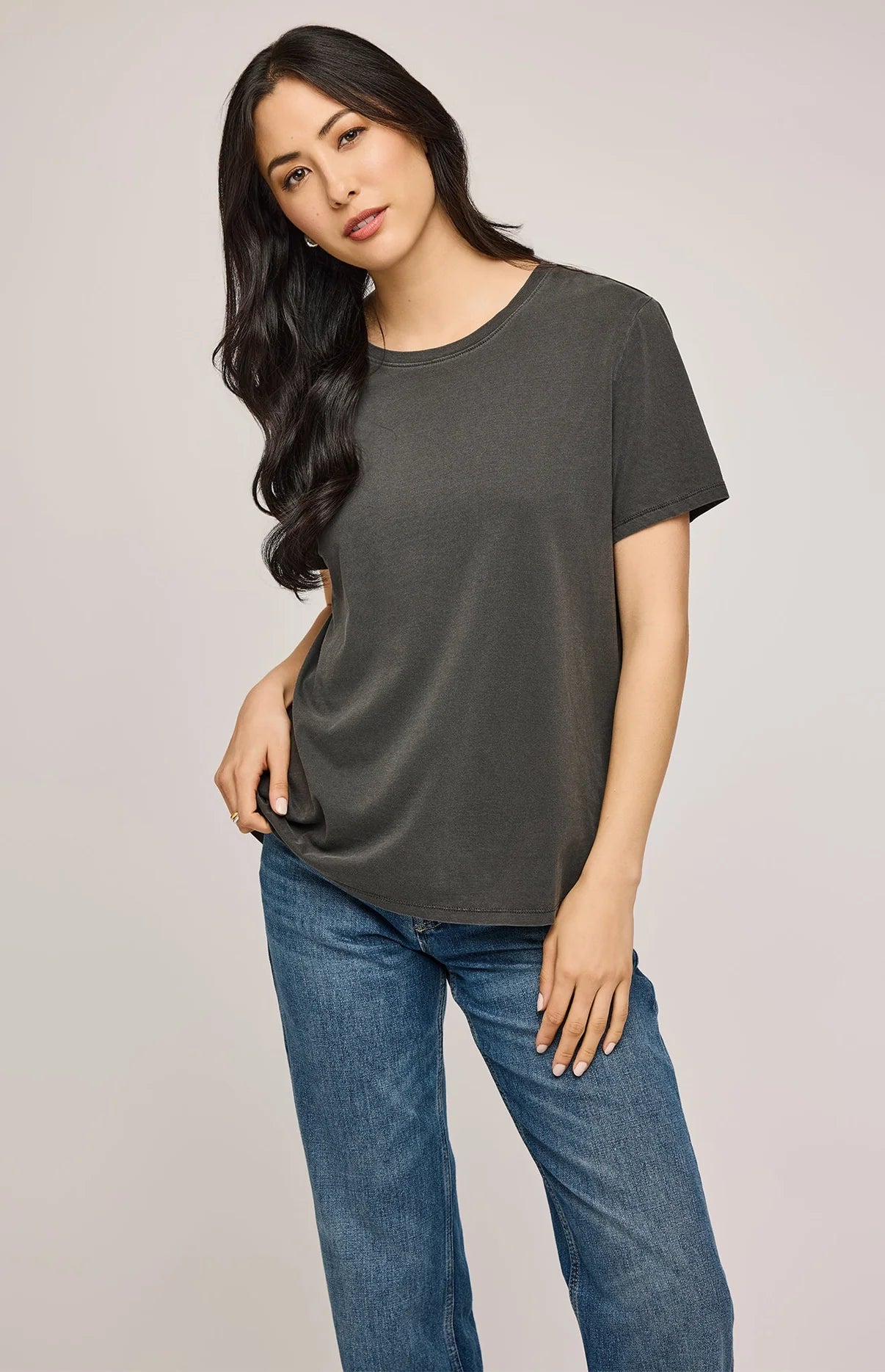 Victoria Cotton T-Shirt - Washed Black