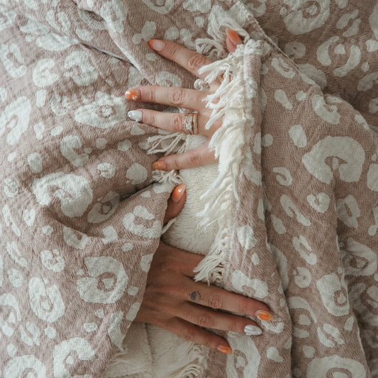 Vintage Fleece Lined Throw - Java