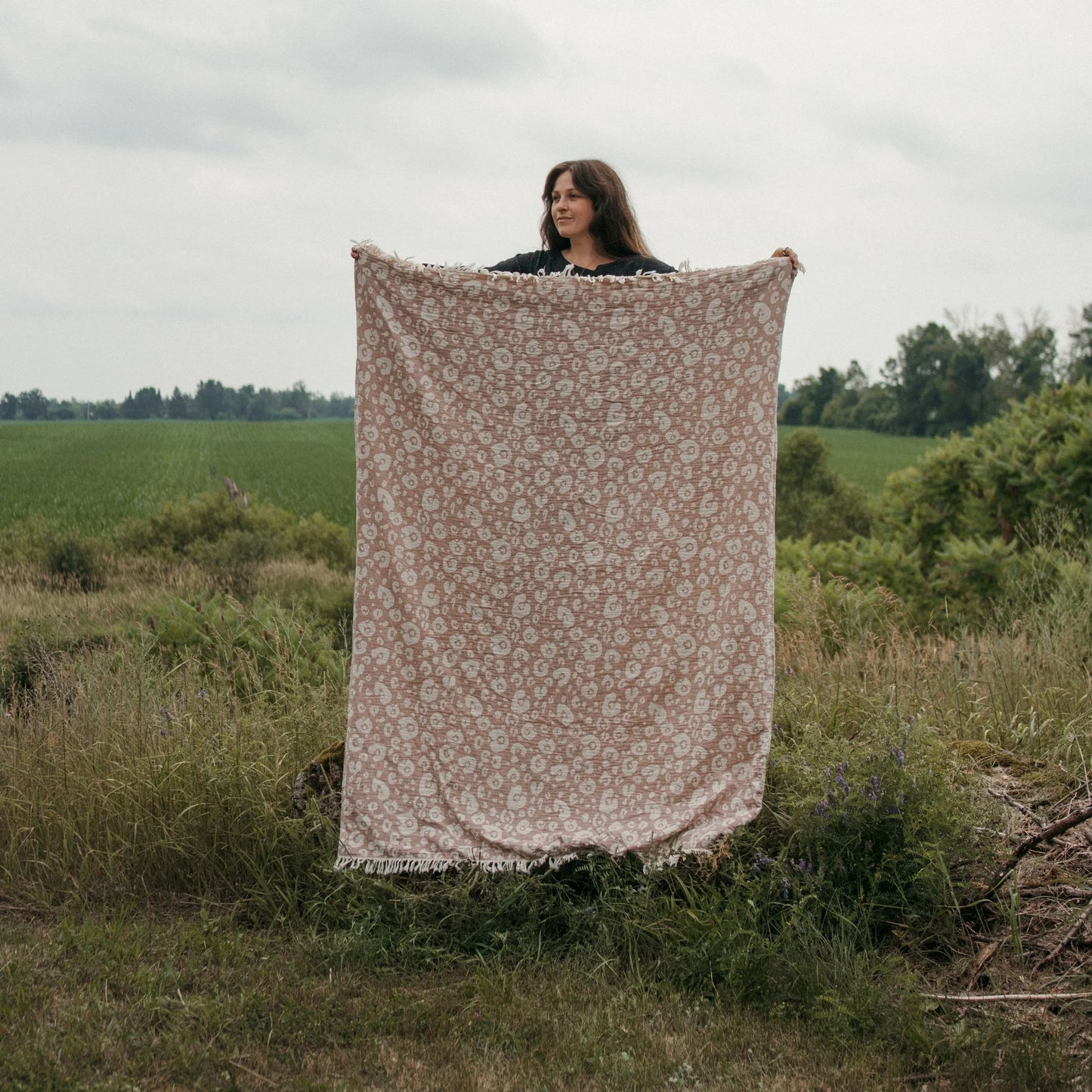 Vintage Fleece Lined Throw - Java