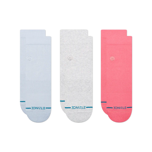 Womens Icon Quarter Socks 3 Pack - Periwinkle