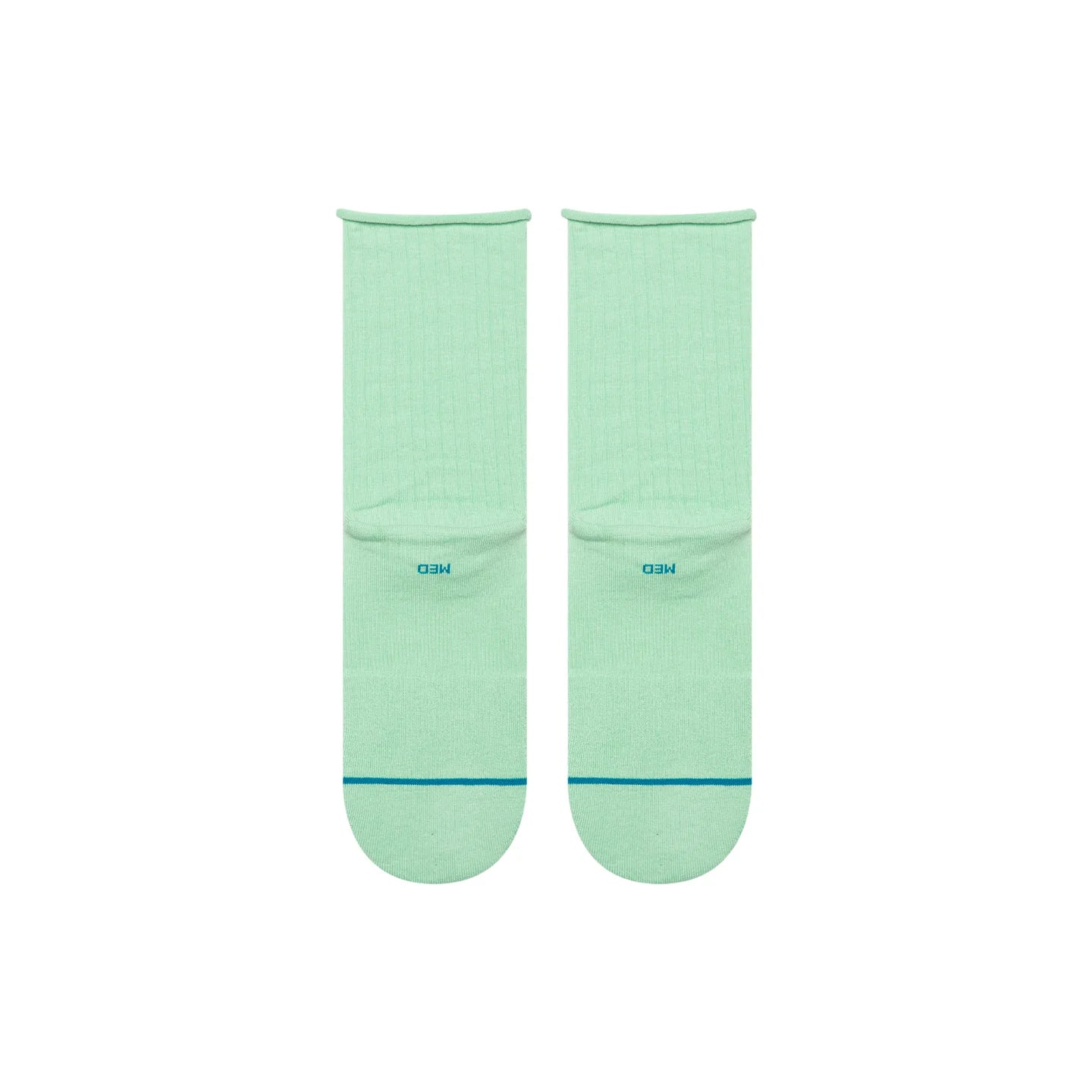 Womens Rolled Cuff Quarter Socks - Jade