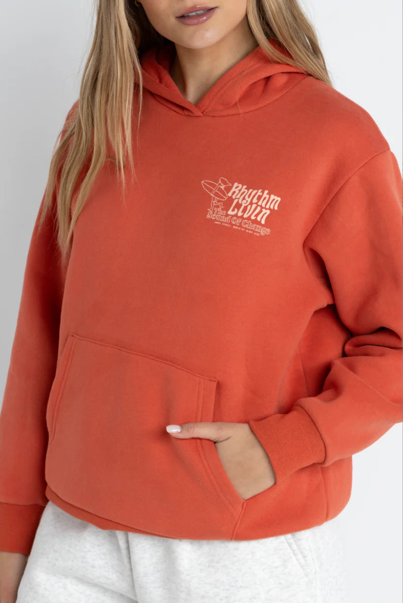 Womens Surf Hoodie - Dusty Red
