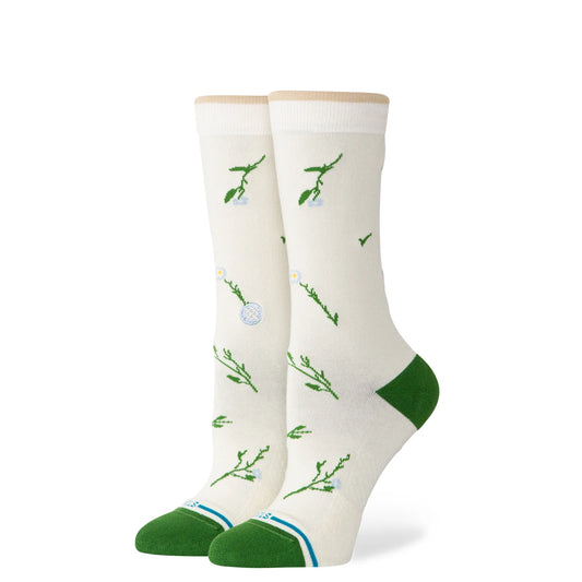 Womens Wildflower Crew Socks - Ivory