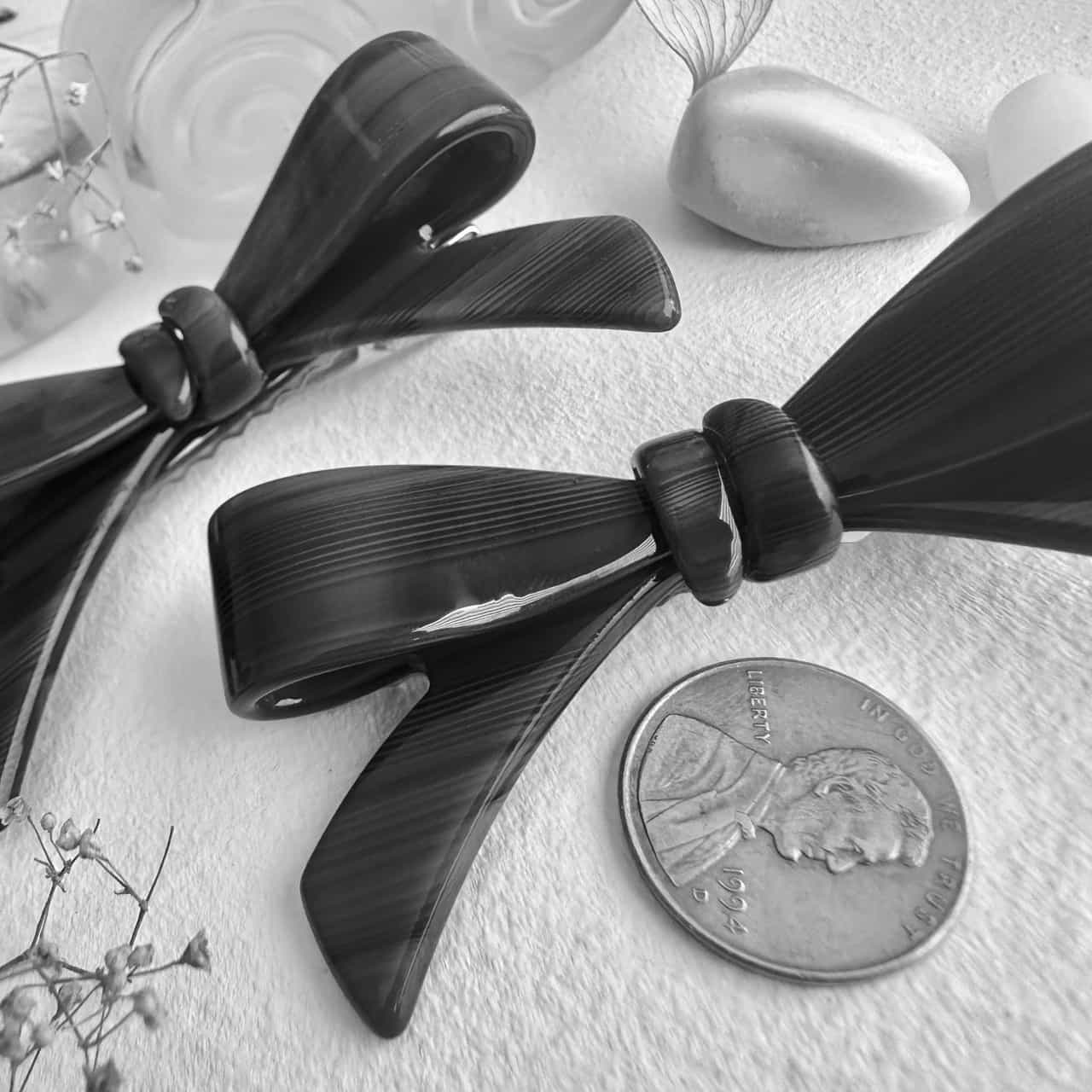 Zooey Bow Hair Clips - Chestnut