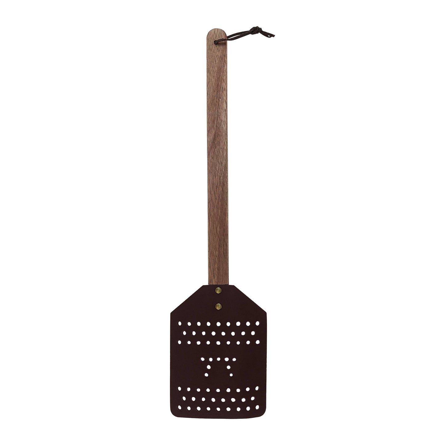 Extra Large Acacia wood and Leather Fly Swatter