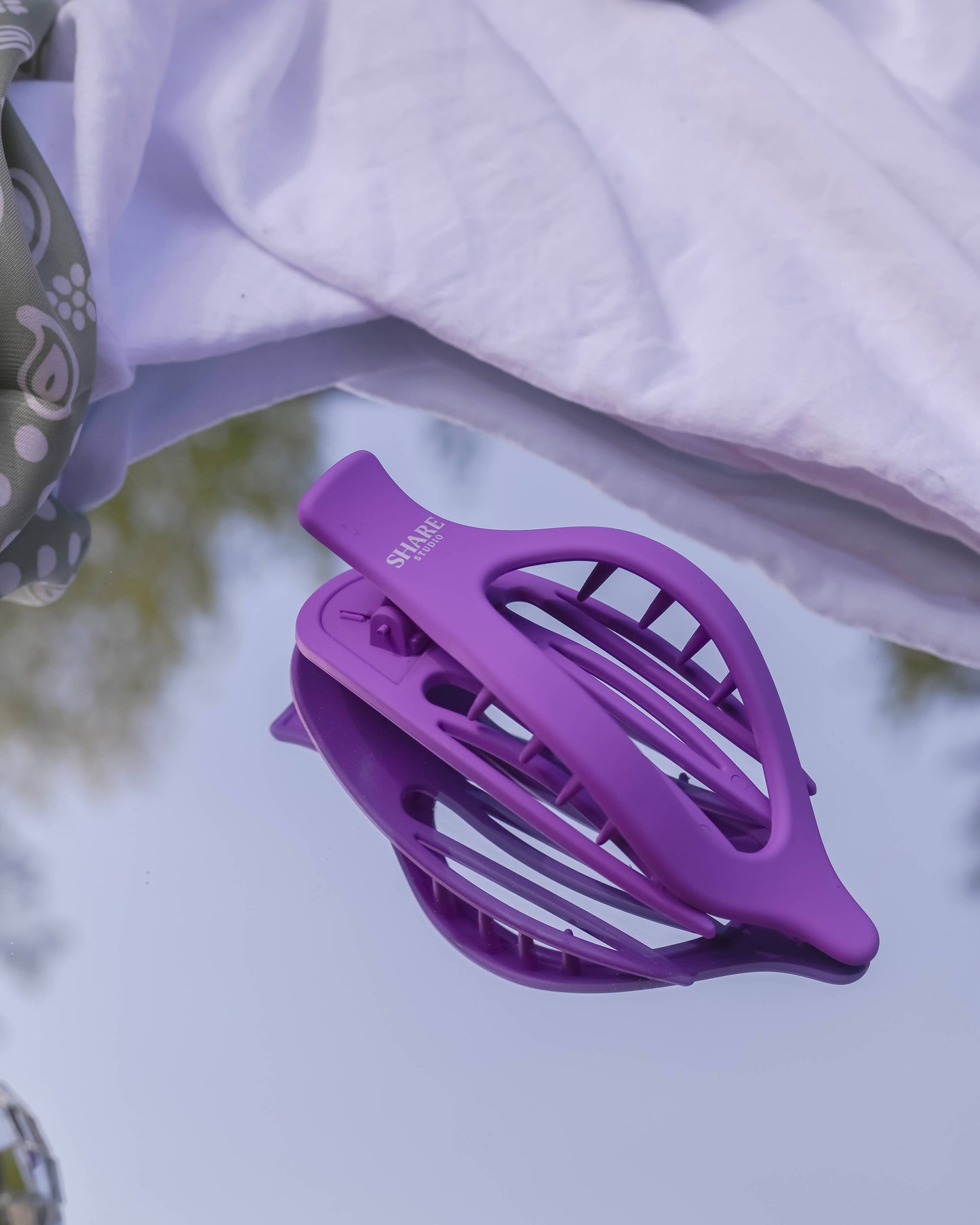 Purple Matte Wide Lay Flat Clip