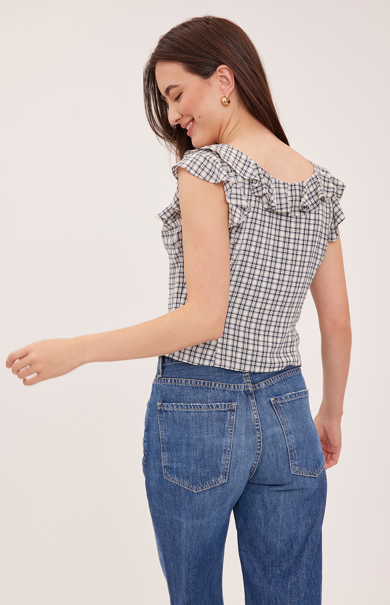 Ainsley Sleeveless Top - Cream Check