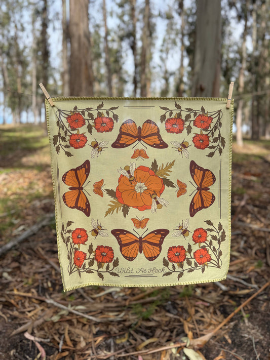 The Meadow Bandana ( wild rag, embroidered bandana, western