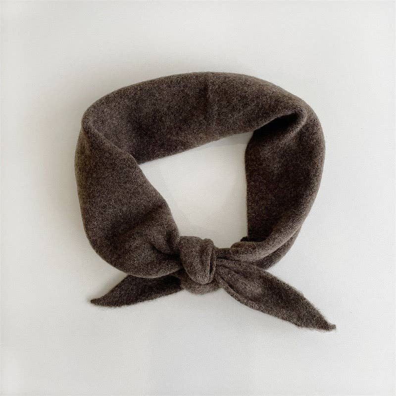 Fuzzy Wool Cravat Scarf - Neutrals