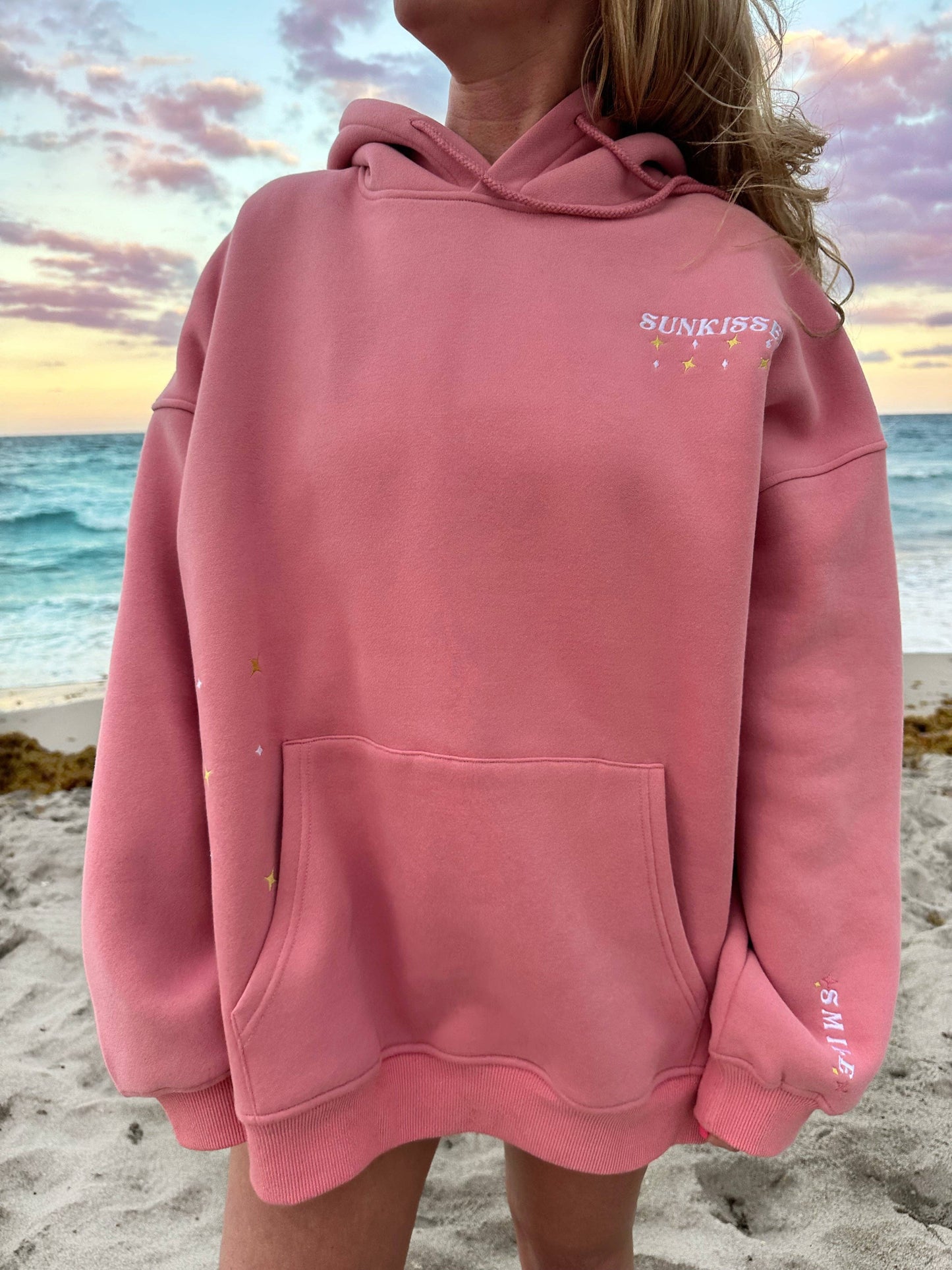 Embroider Van Star Hoodie - Ice Cream Pink