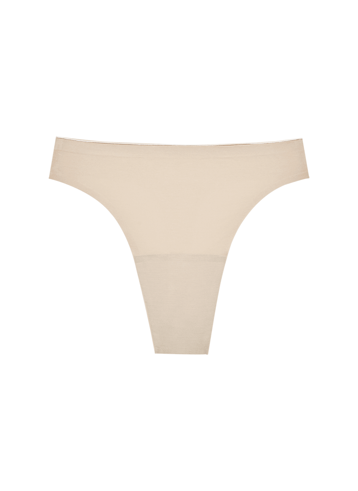Seamless High Rise Thong - Biege