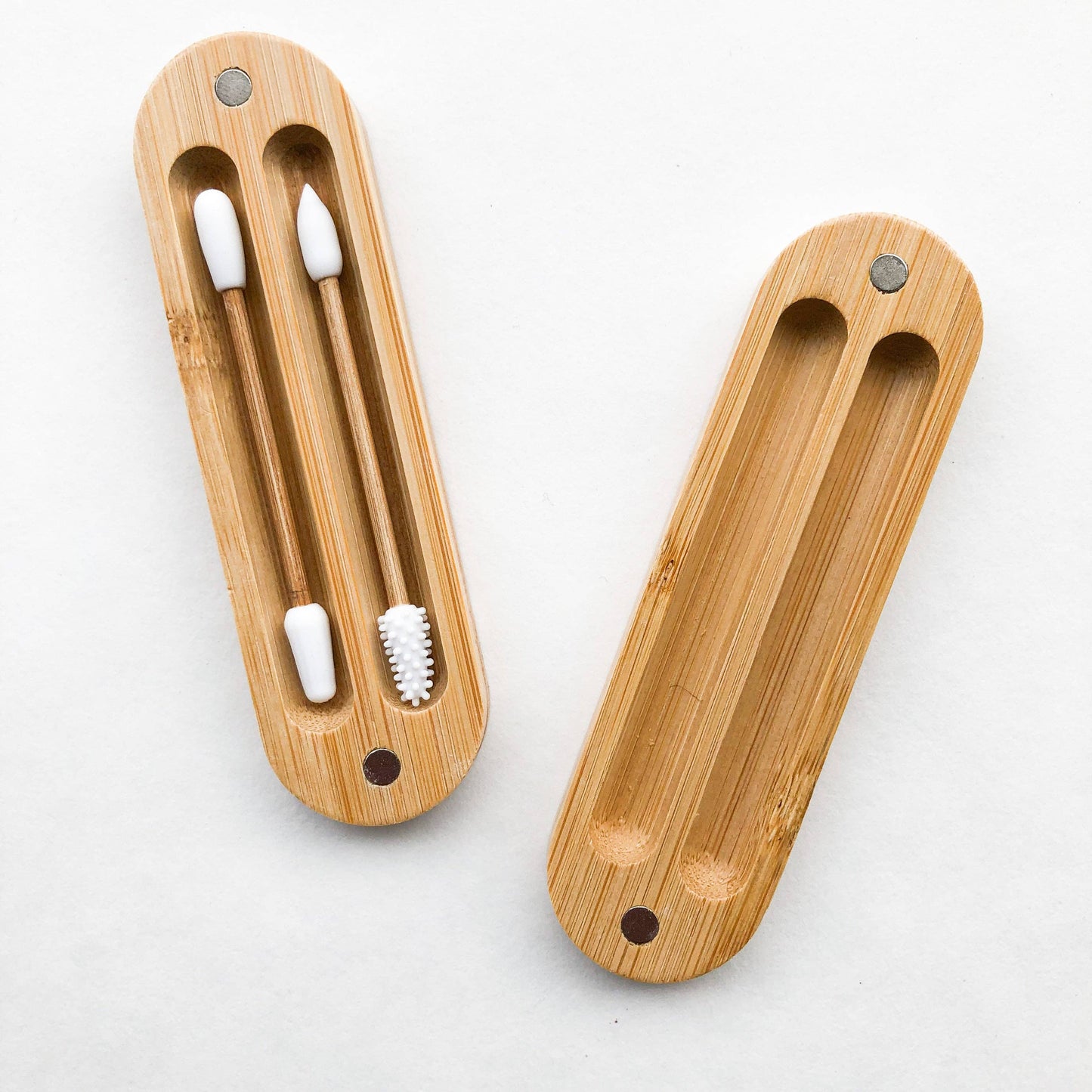 Reusable Bamboo Silicon Q-Tips with Bamboo Case