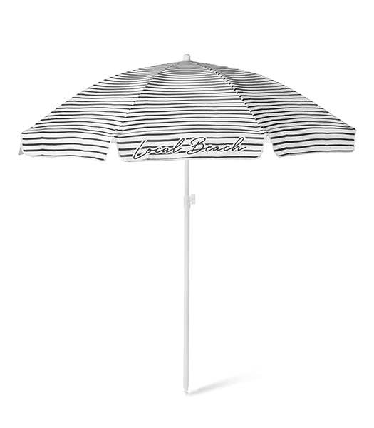 Brush Stripe Beach Umbrella - Black