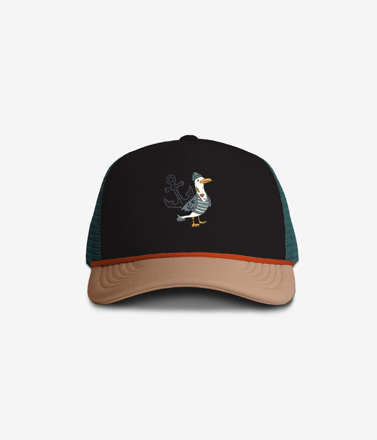 Captain Seagull Trucker Hat - Black