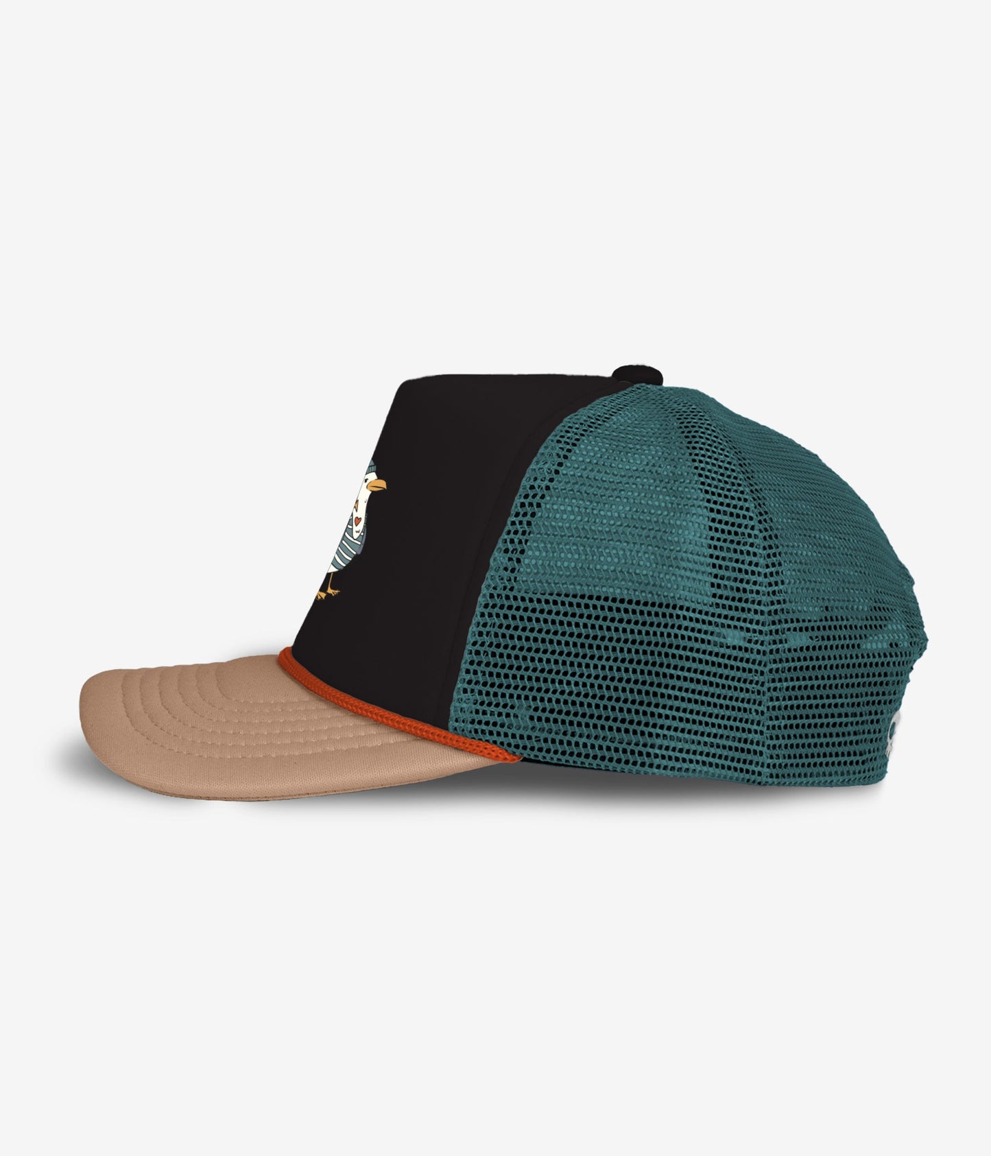 Captain Seagull Trucker Hat - Black