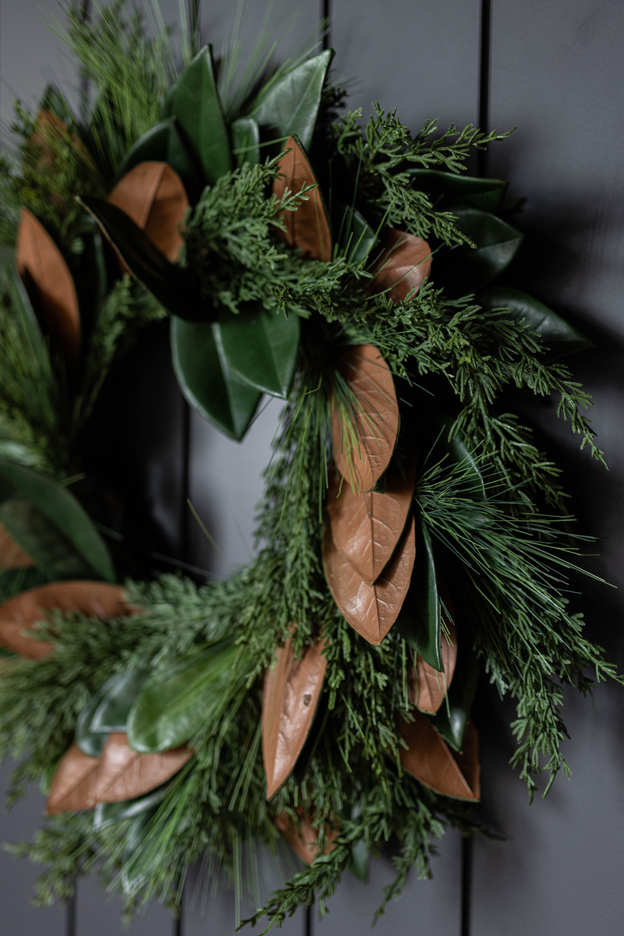 Magnolia Norfolk Cypress Mixed Real Touch Wreath - 24"