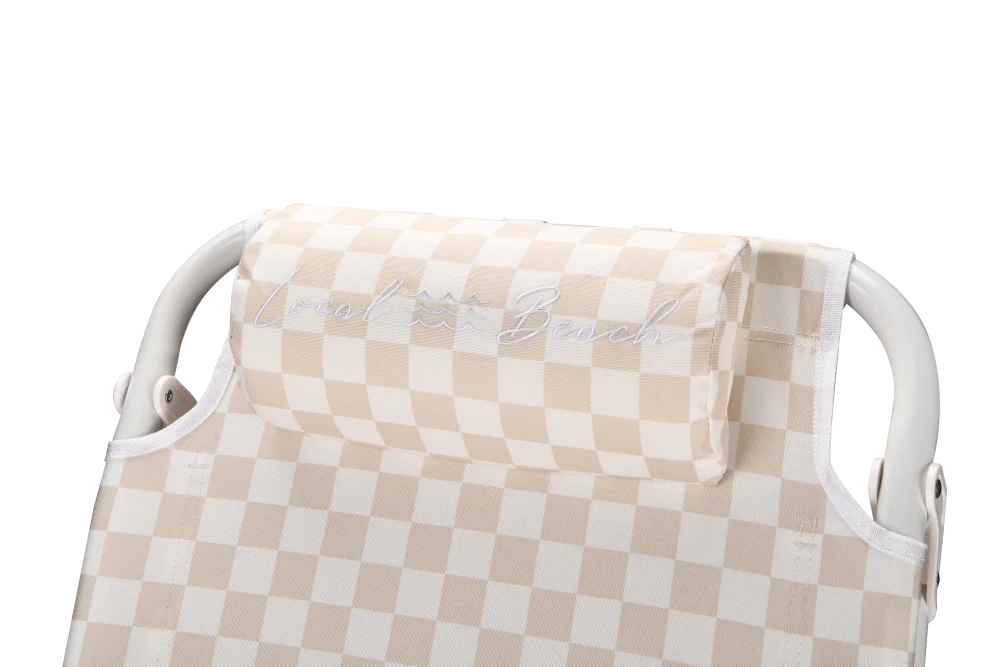 Checker Backpack Reclining Beach Chair - Sand