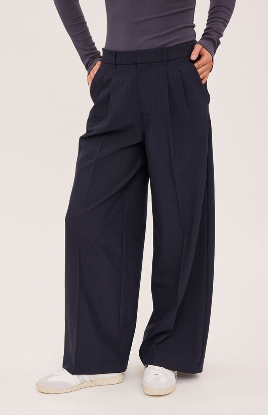 Collins Pant - Navy Pinstripe