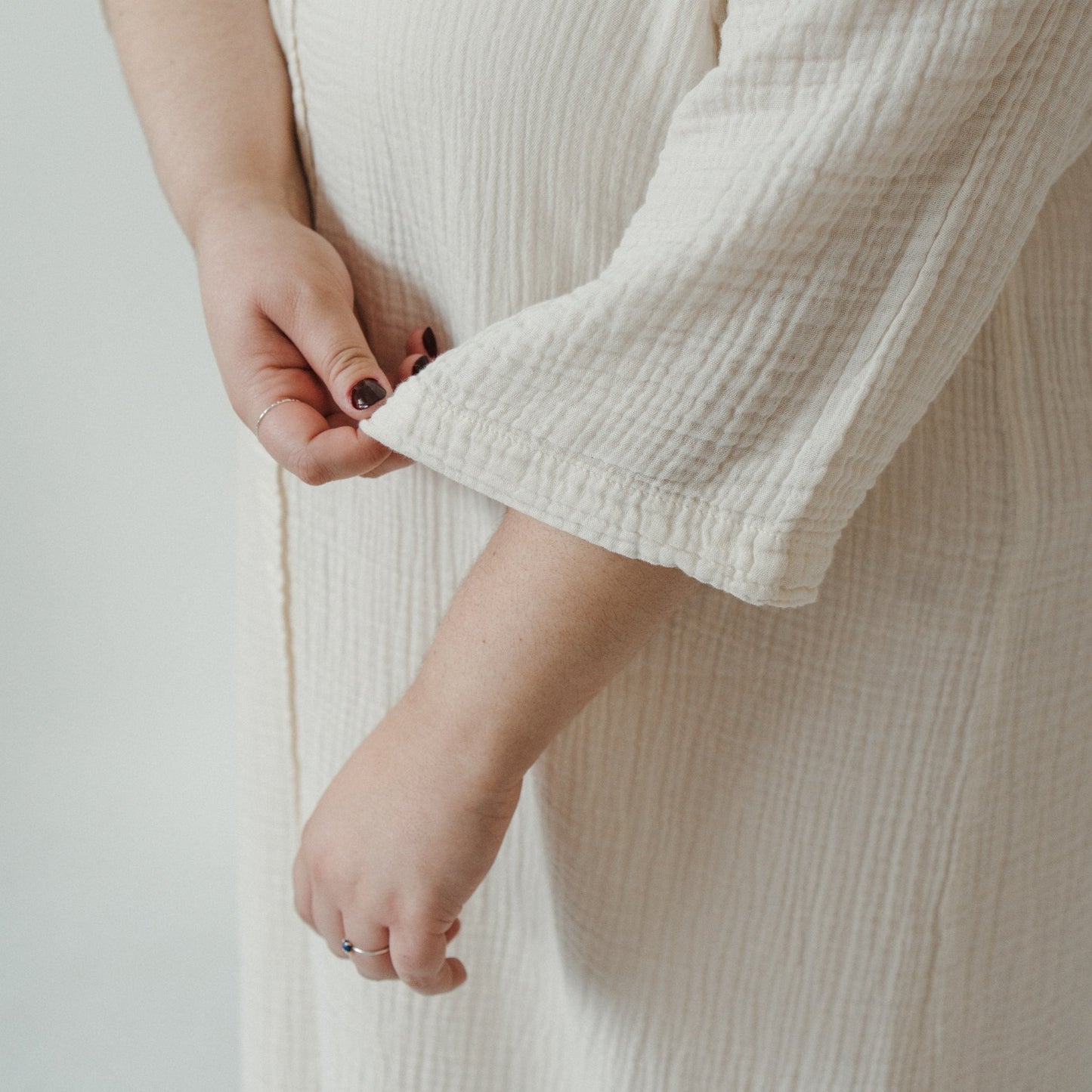 Crinkle Shirt Dress Plus - Cream