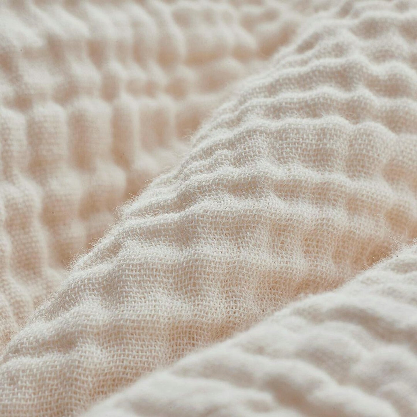 Cream Crinkle Cotton Strappy Top - One-Sized