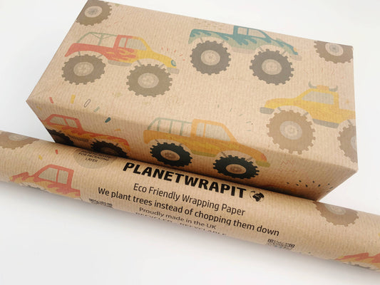 Big Truck Recycled Kraft Wrapping Paper Gift Wrap
