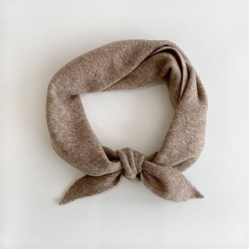 Fuzzy Wool Cravat Scarf - Neutrals