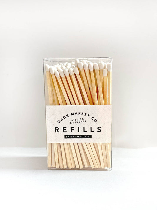 Wooden Safety Matches Refill - White or Black