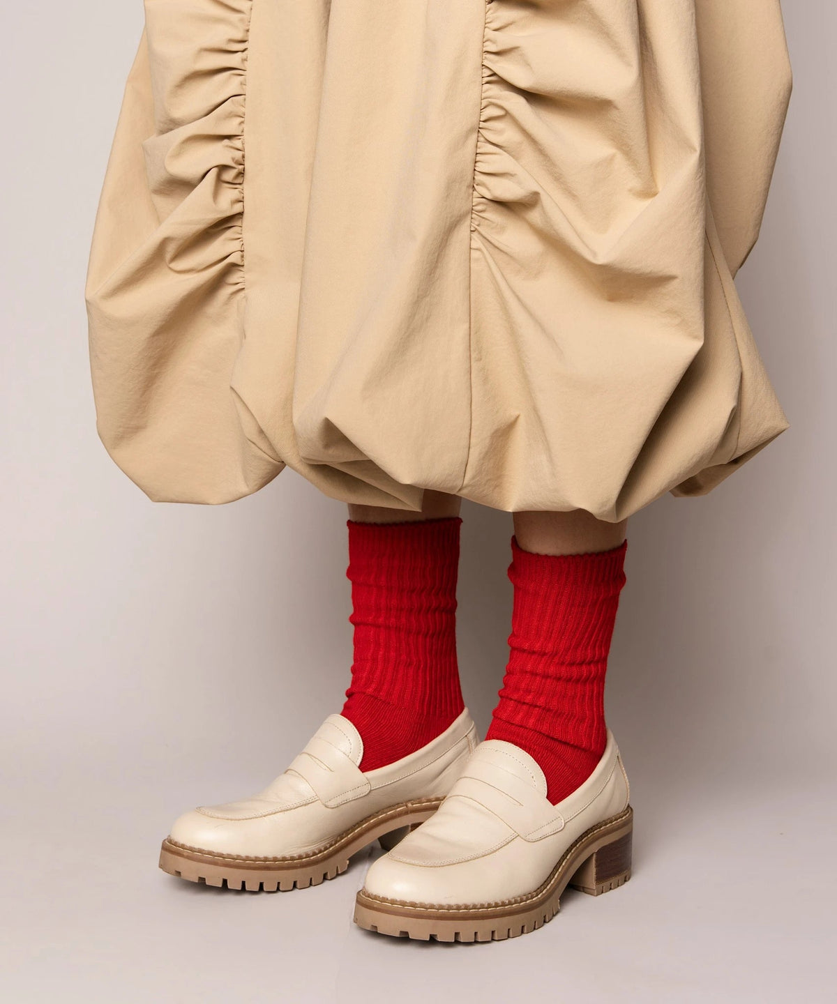 Dyed Cotton Socks - Cherry