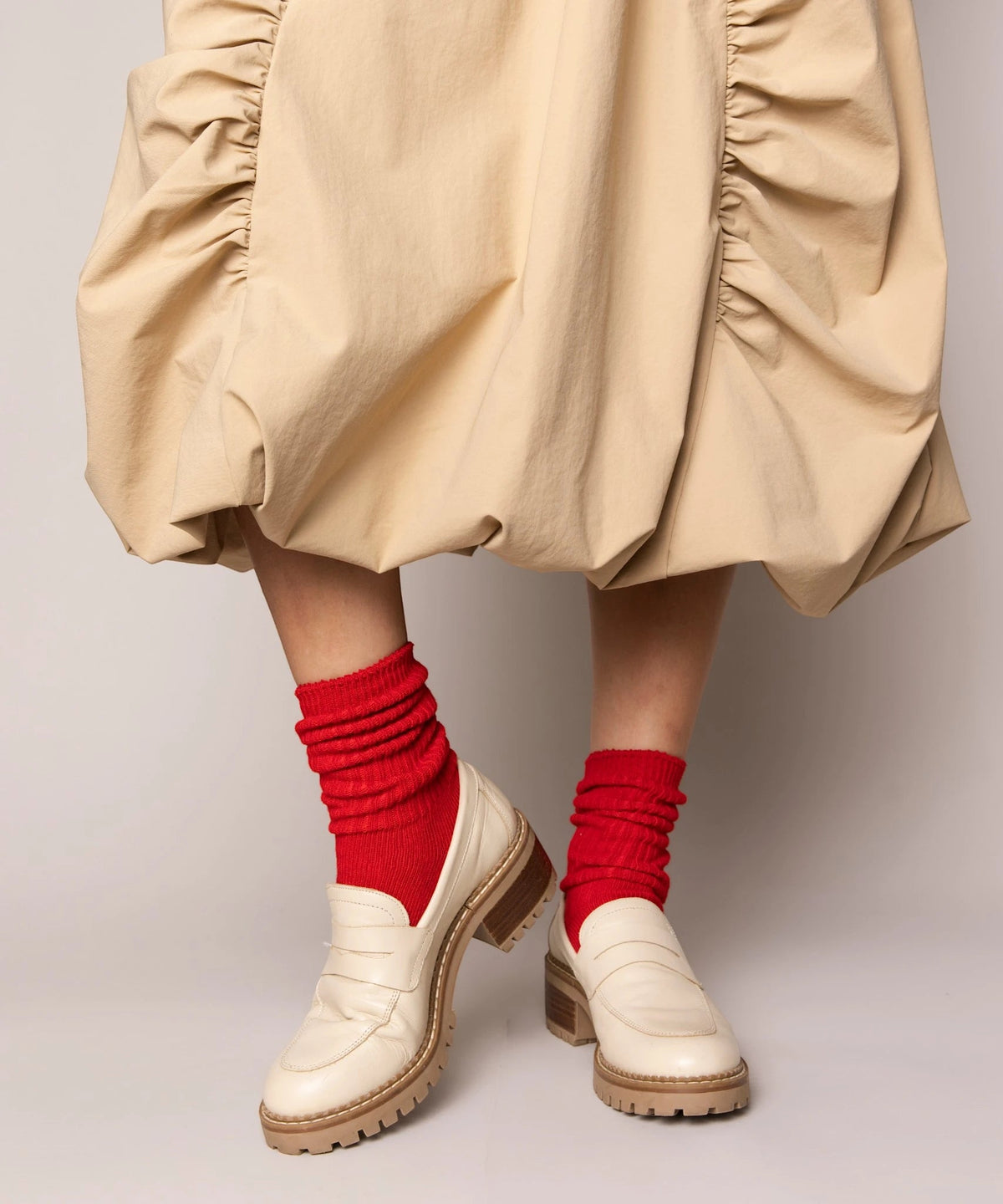 Dyed Cotton Socks - Cherry