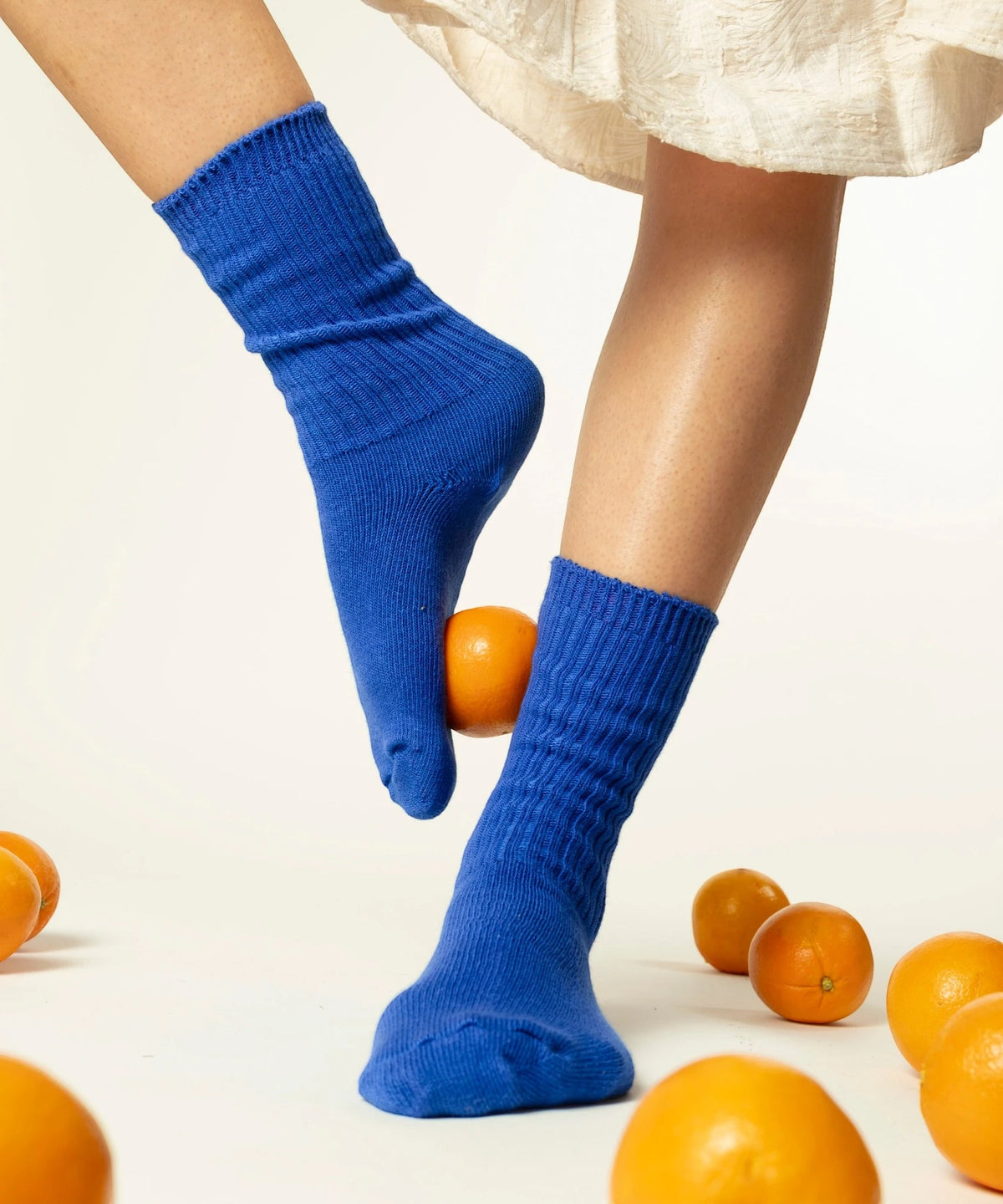 Dyed Cotton Socks - Cobalt