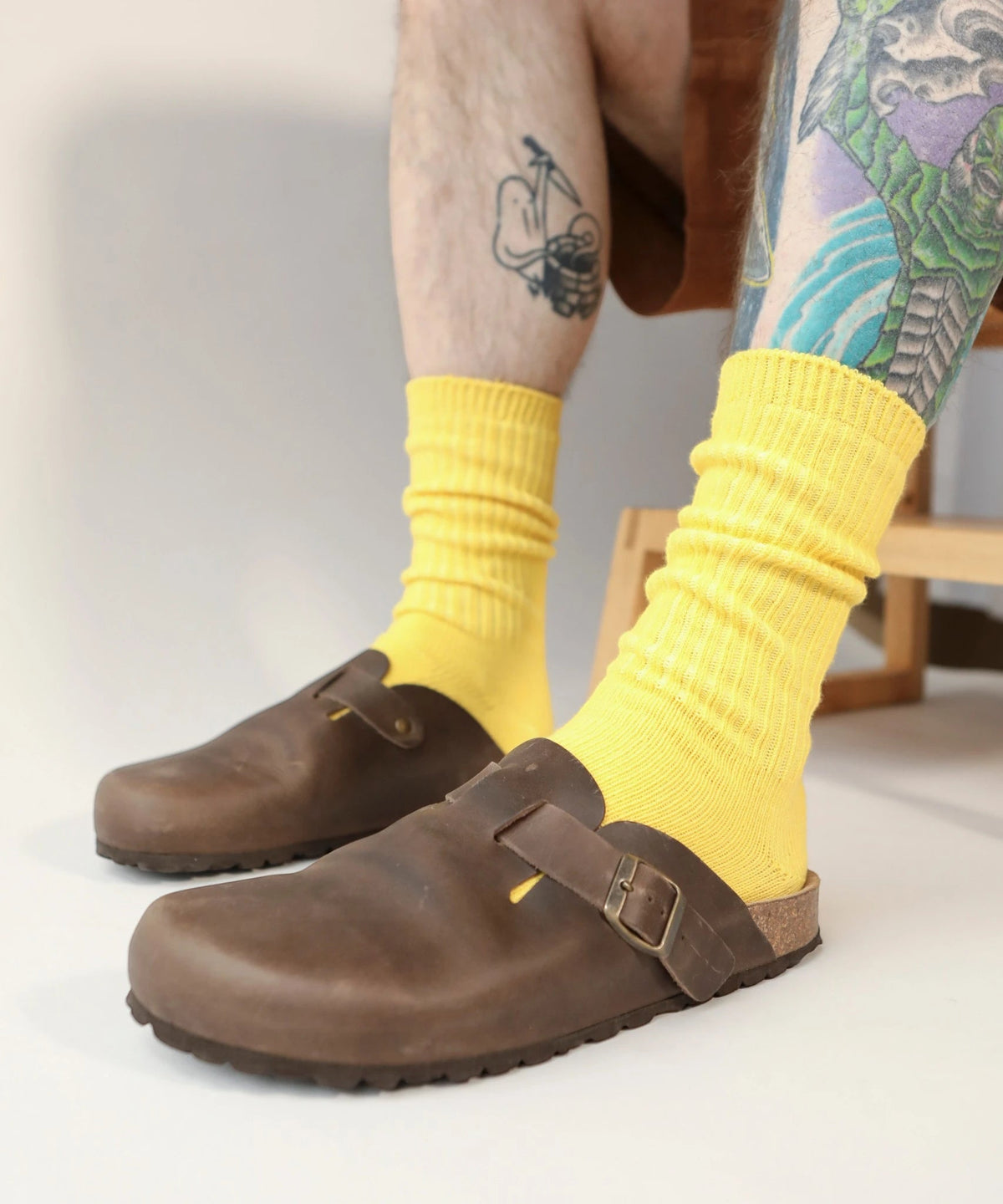 Dyed Cotton Socks - Dandelion Yellow