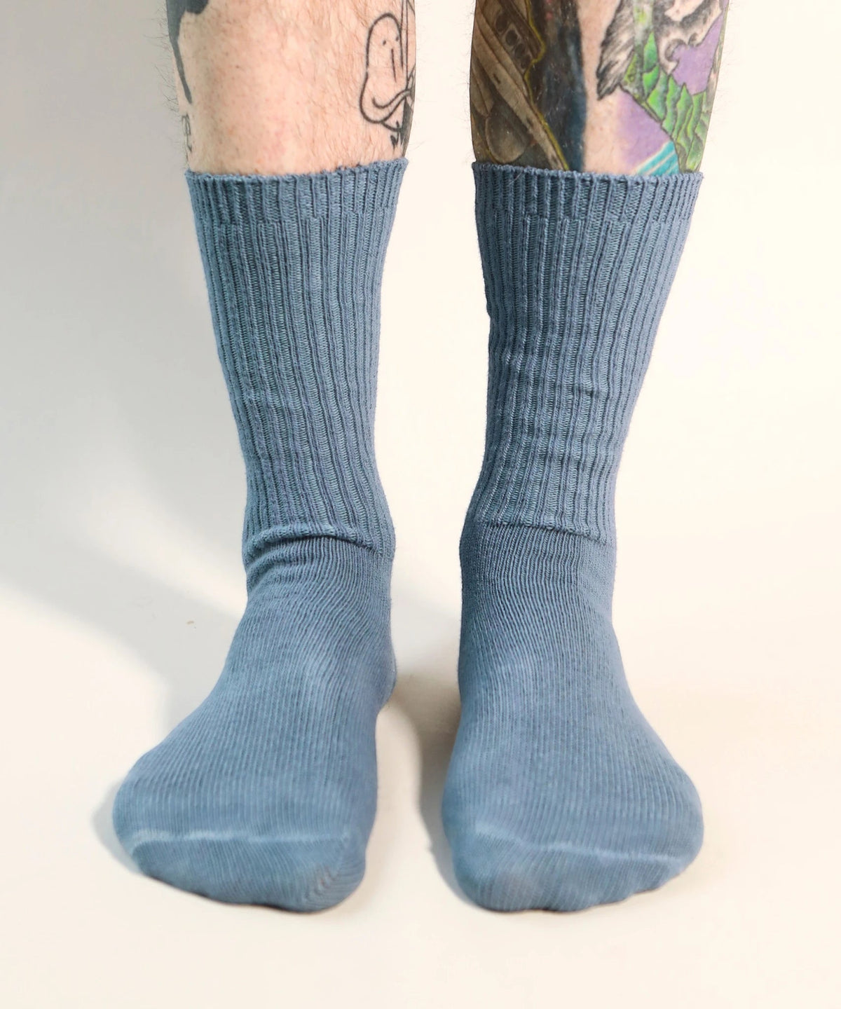 Dyed Cotton Socks - Washed Indigo