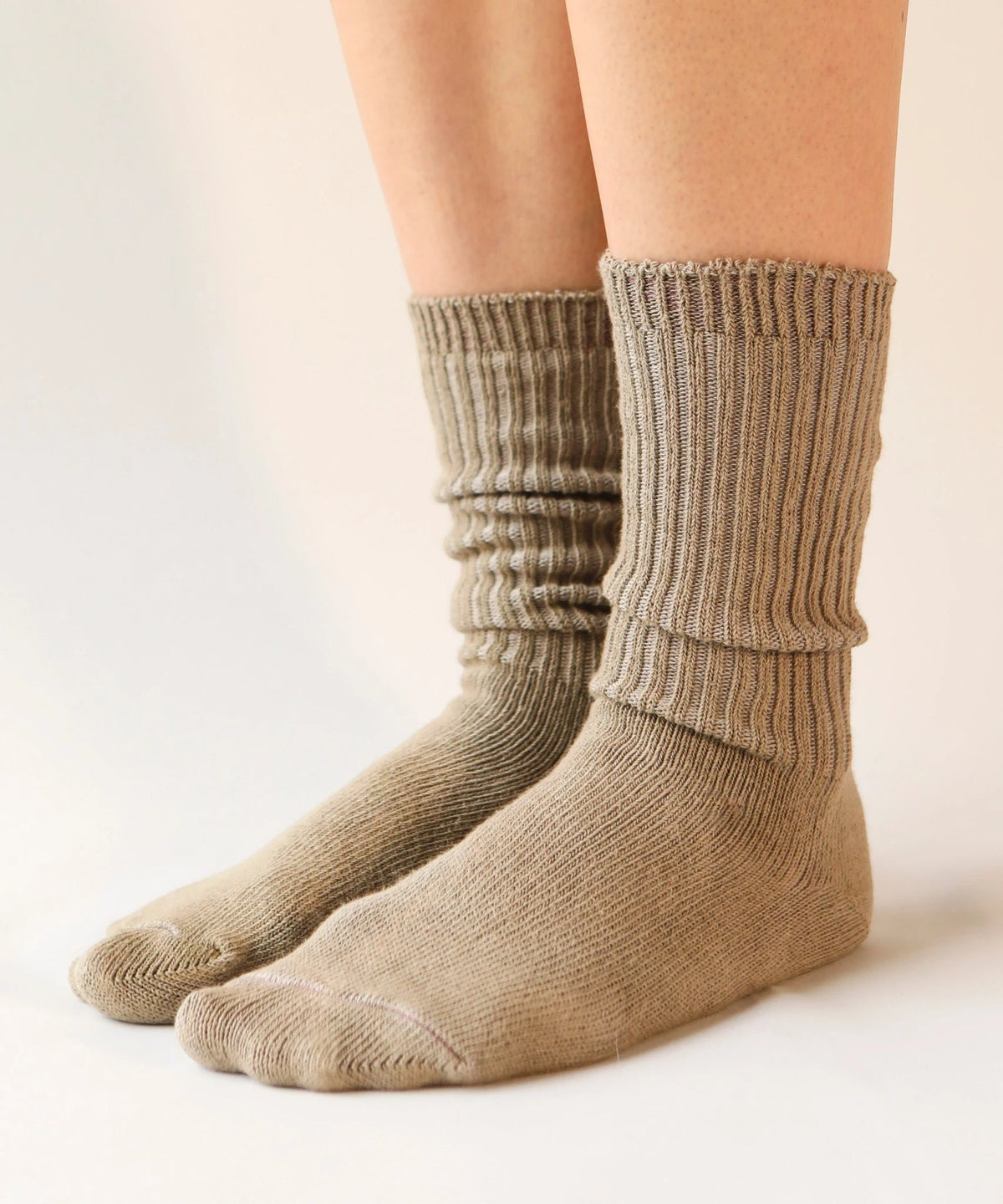 Dyed Cotton Socks - Khaki