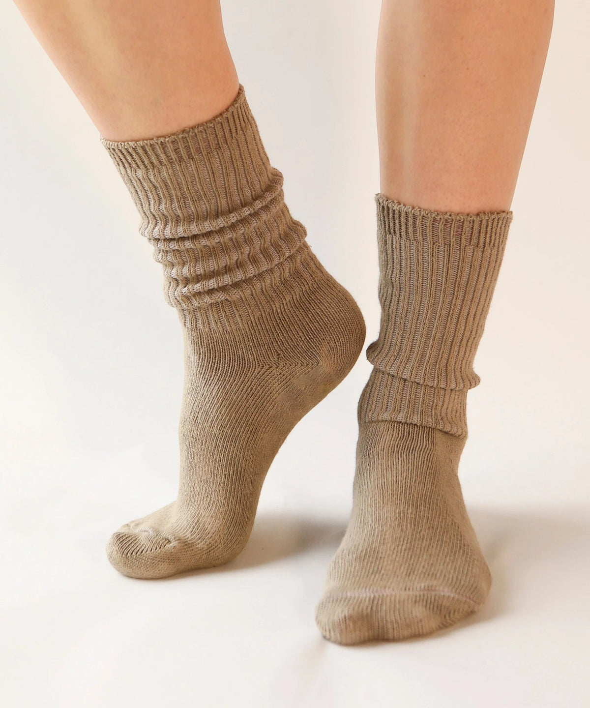Dyed Cotton Socks - Khaki