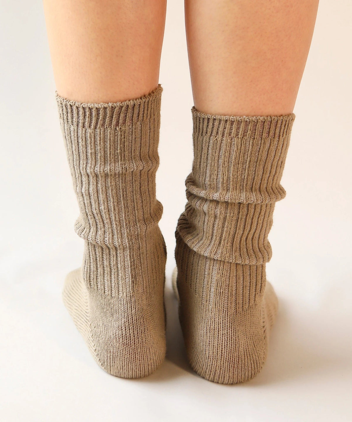 Dyed Cotton Socks - Khaki